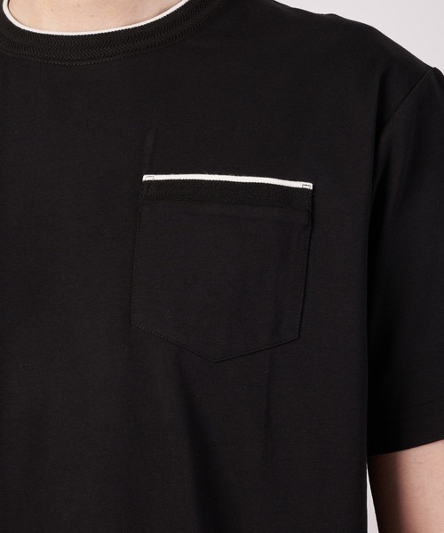 Arnold Palmer(アーノルドパーマー)の「プレーティング 天竺 ジャガードリブ Tシャツ(Tシャツ/カットソー・メンズ・ブラック/ホワイト/ミント・LL/L/M)」の13枚目の写真
