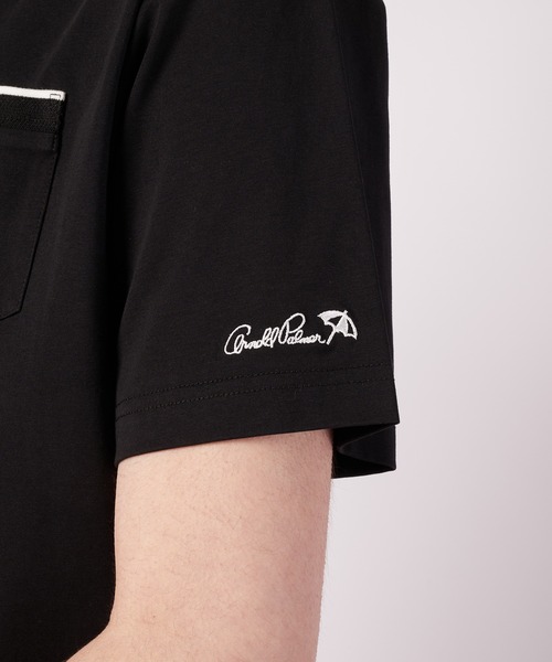 Arnold Palmer(アーノルドパーマー)の「プレーティング 天竺 ジャガードリブ Tシャツ(Tシャツ/カットソー・メンズ・ブラック/ホワイト/ミント・LL/L/M)」の14枚目の写真