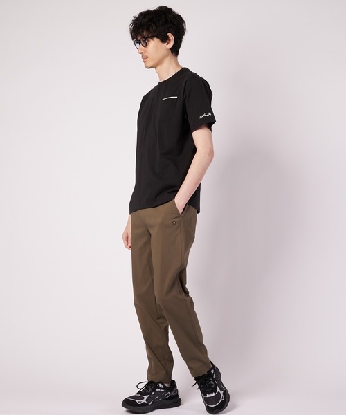 Arnold Palmer(アーノルドパーマー)の「プレーティング 天竺 ジャガードリブ Tシャツ(Tシャツ/カットソー・メンズ・ブラック/ホワイト/ミント・LL/L/M)」の7枚目の写真