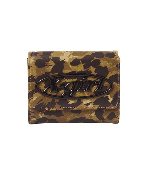 X-girl(エックスガール)の「TONAL OVAL LOGO BUCKLE FAUX LEATHER MINI WALLET(財布・レディース・ブラック/ベージュ/ピンク・ONE SIZE)」の1枚目の写真