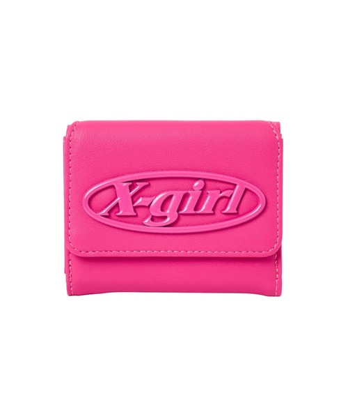 X-girl(エックスガール)の「TONAL OVAL LOGO BUCKLE FAUX LEATHER MINI WALLET(財布・レディース・ブラック/ベージュ/ピンク・ONE SIZE)」の3枚目の写真