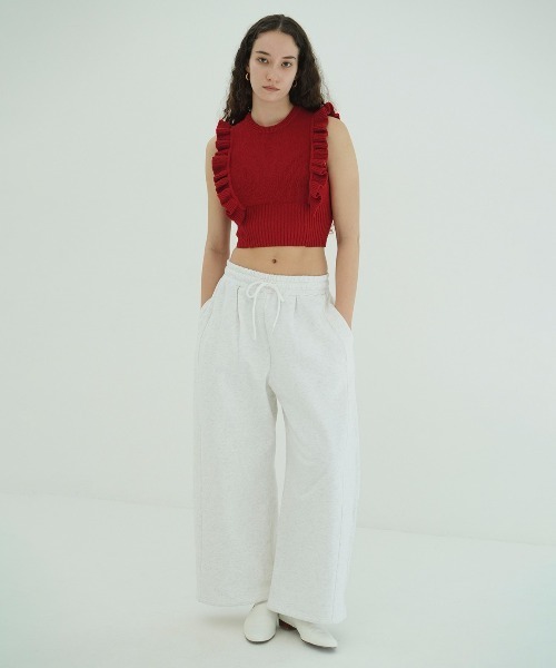 CLANE（クラネ）の「COCOON BULKY SWEAT PANTS（スウェットパンツ・レディース・レッド/グレー/ブラック/ホワイト・1/0/2）」の14枚目の写真