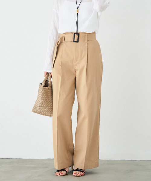 IENA(イエナ)の「ベルテッドチノパンツ(チノパンツ・レディース・アイボリー/ベージュ・38/36/34)」の2枚目の写真