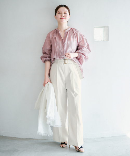 IENA(イエナ)の「ベルテッドチノパンツ(チノパンツ・レディース・アイボリー/ベージュ・38/36/34)」の3枚目の写真