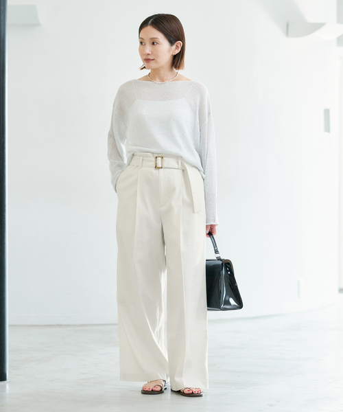 IENA(イエナ)の「ベルテッドチノパンツ(チノパンツ・レディース・アイボリー/ベージュ・38/36/34)」の5枚目の写真