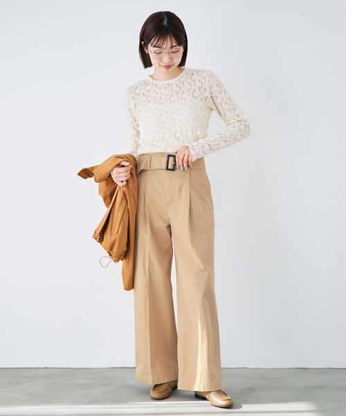 IENA(イエナ)の「ベルテッドチノパンツ(チノパンツ・レディース・アイボリー/ベージュ・38/36/34)」の7枚目の写真