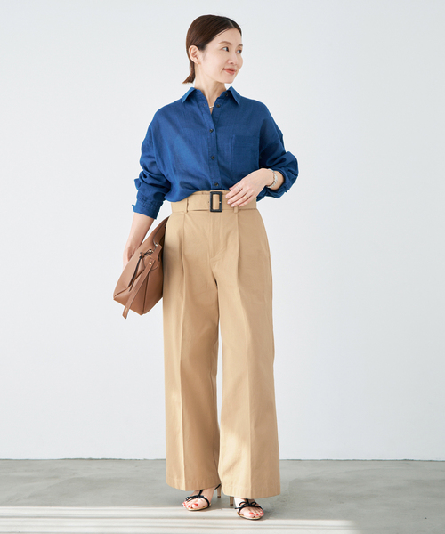 IENA(イエナ)の「ベルテッドチノパンツ(チノパンツ・レディース・アイボリー/ベージュ・38/36/34)」の8枚目の写真