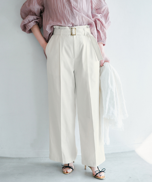 IENA(イエナ)の「ベルテッドチノパンツ(チノパンツ・レディース・アイボリー/ベージュ・38/36/34)」の9枚目の写真