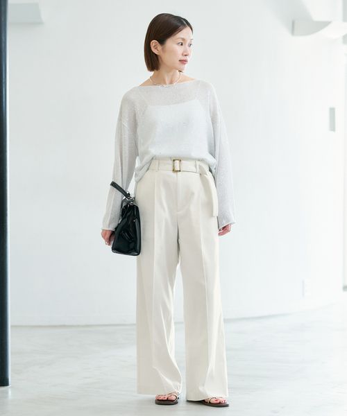 IENA(イエナ)の「ベルテッドチノパンツ(チノパンツ・レディース・アイボリー/ベージュ・38/36/34)」の18枚目の写真