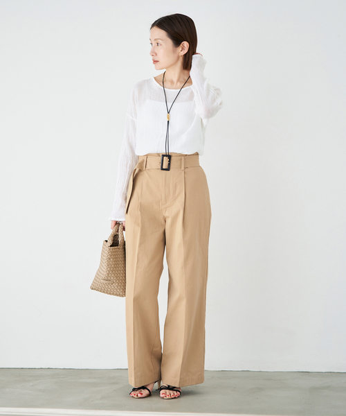 IENA(イエナ)の「ベルテッドチノパンツ(チノパンツ・レディース・アイボリー/ベージュ・38/36/34)」の20枚目の写真