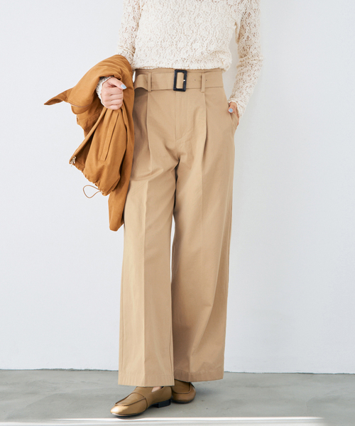 IENA(イエナ)の「ベルテッドチノパンツ(チノパンツ・レディース・アイボリー/ベージュ・38/36/34)」の7枚目の写真