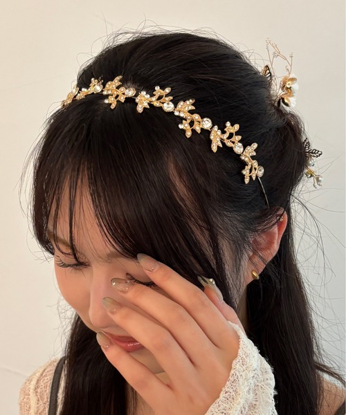 kutir（クティール）の「kutirlune／リーフモチーフカチューシャ（カチューシャ・レディース・ゴールド/シルバー・FREE）」の3枚目の写真