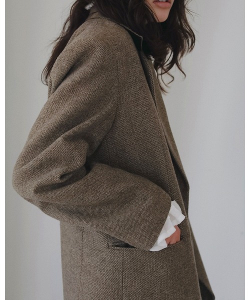 anuke（アンヌーク）の「Herringbone Wool Jacket（テーラードジャケット・レディース・ベージュ/チャコールグレー・38inch/36inch）」の16枚目の写真
