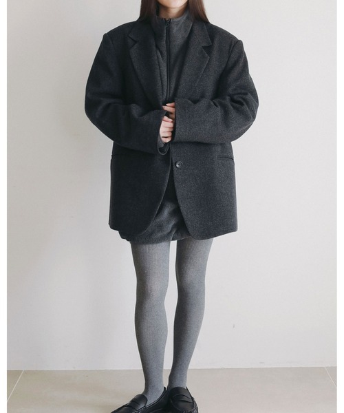 anuke（アンヌーク）の「Herringbone Wool Jacket（テーラードジャケット・レディース・ベージュ/チャコールグレー・38inch/36inch）」の18枚目の写真