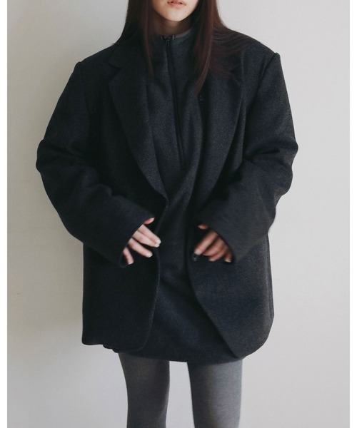 anuke（アンヌーク）の「Herringbone Wool Jacket（テーラードジャケット・レディース・ベージュ/チャコールグレー・38inch/36inch）」の19枚目の写真