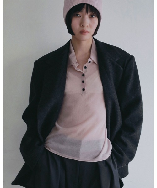 anuke（アンヌーク）の「Herringbone Wool Jacket（テーラードジャケット・レディース・ベージュ/チャコールグレー・38inch/36inch）」の10枚目の写真