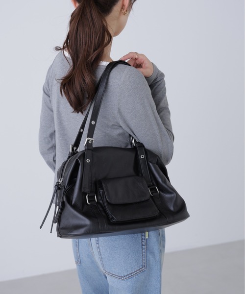 FREE'S MART（フリーズマート）の「◆フロントポケットバッグ（ショルダーバッグ・レディース・ブラック/ブラウン・ﾌﾘ-）」の3枚目の写真