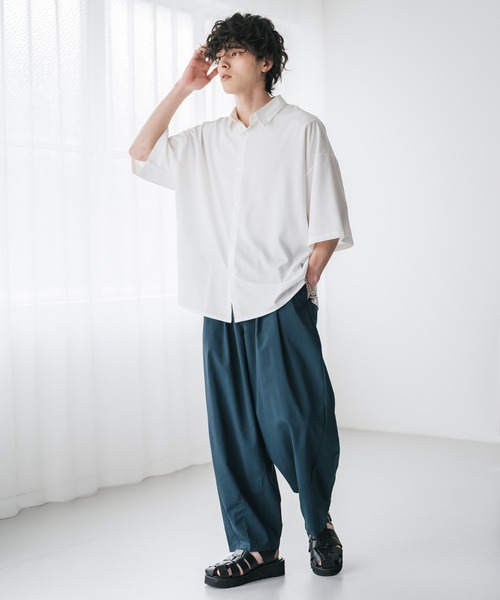 Rocky Monroe(ロッキーモンロー)の「接触冷感多機能素材リネンライク ワイドバルーンイージーパンツ(その他パンツ・メンズ・ブラウン/チャコール/ネイビー/オフホワイト/ブルーグリーン/ブラック/カーキ・M/L)」の22枚目の写真