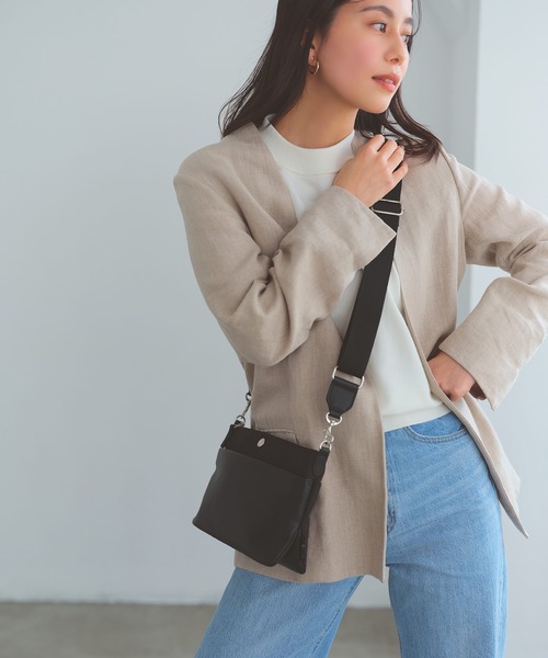 Breath TOPKAPI(ブレストプカピ)の「【Breath TOPKAPI】LINEA リネア レザーコンビ スワローマチ ショルダーバッグ(ショルダーバッグ・レディース・ブラウン/ブラック・FREE)」の3枚目の写真