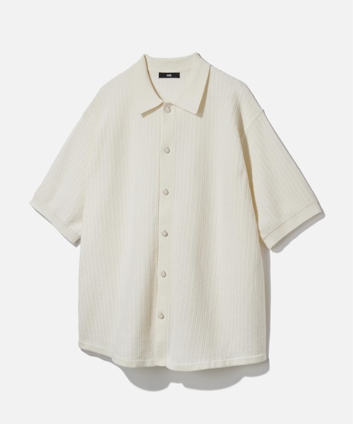 HARE（ハレ）の「パールボタンニットシャツ(HARE)（ニット/セーター・メンズ・ブラウン/ブラック/ホワイト・FREE）」の2枚目の写真