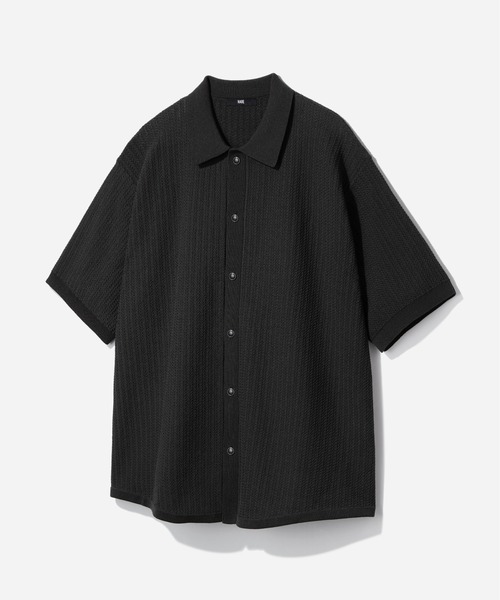 HARE（ハレ）の「パールボタンニットシャツ(HARE)（ニット/セーター・メンズ・ブラウン/ブラック/ホワイト・FREE）」の3枚目の写真