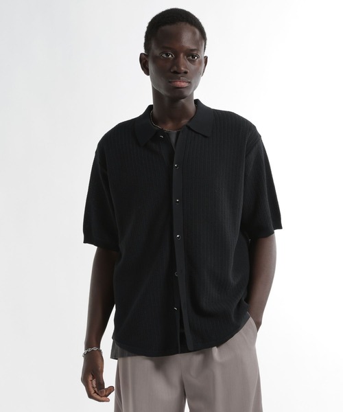 HARE（ハレ）の「パールボタンニットシャツ(HARE)（ニット/セーター・メンズ・ブラウン/ブラック/ホワイト・FREE）」の17枚目の写真