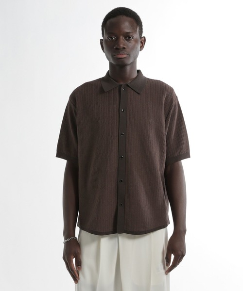 HARE（ハレ）の「パールボタンニットシャツ(HARE)（ニット/セーター・メンズ・ブラウン/ブラック/ホワイト・FREE）」の19枚目の写真