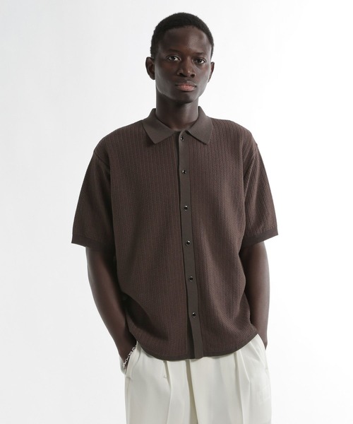 HARE（ハレ）の「パールボタンニットシャツ(HARE)（ニット/セーター・メンズ・ブラウン/ブラック/ホワイト・FREE）」の20枚目の写真