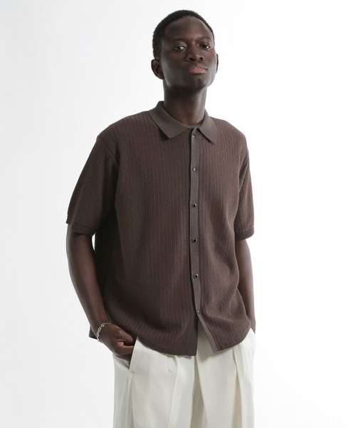 HARE（ハレ）の「パールボタンニットシャツ(HARE)（ニット/セーター・メンズ・ブラウン/ブラック/ホワイト・FREE）」の18枚目の写真