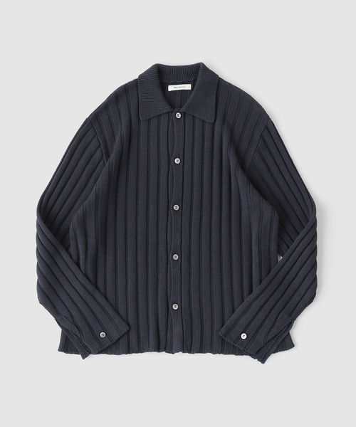 MATSUFUJI(マツフジ)の「MATSUFUJI / マツフジ WIDE RIB KNIT SHIRT(ニット/セーター・メンズ・グリーン/ネイビー/ブラック・3/2)」の3枚目の写真