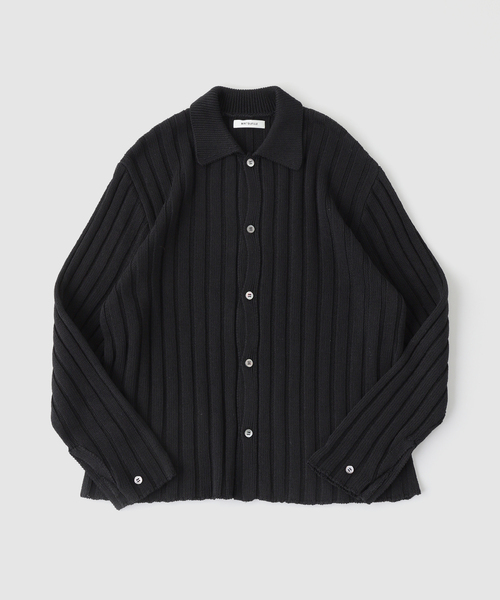 MATSUFUJI(マツフジ)の「MATSUFUJI / マツフジ WIDE RIB KNIT SHIRT(ニット/セーター・メンズ・グリーン/ネイビー/ブラック・3/2)」の1枚目の写真