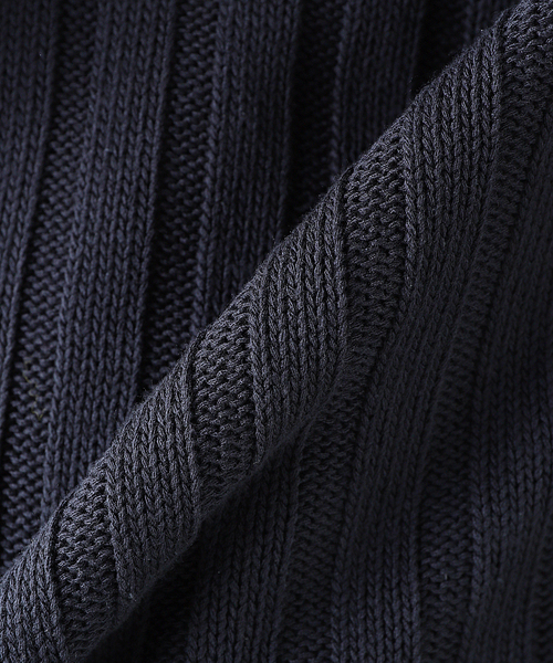 MATSUFUJI(マツフジ)の「MATSUFUJI / マツフジ WIDE RIB KNIT SHIRT(ニット/セーター・メンズ・グリーン/ネイビー/ブラック・3/2)」の7枚目の写真