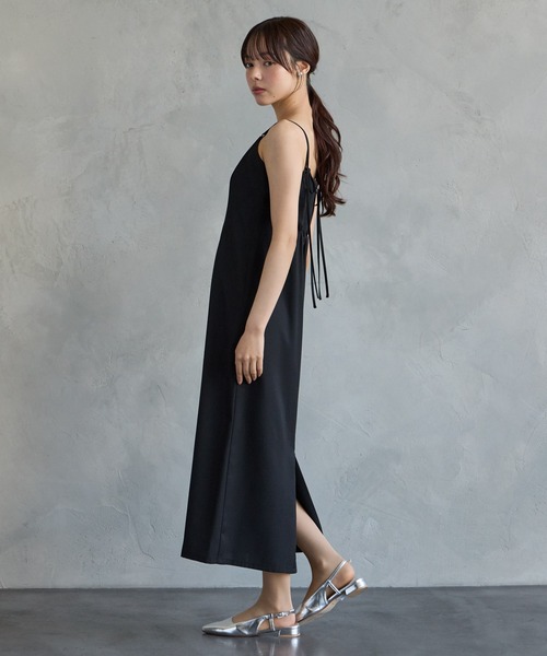AIMER（エメ）の「3WAYリボンストラップマットサテンIラインキャミソールパーティードレス　結婚式　お呼ばれ　ドレス　20代 30代（ドレス・レディース・グリーン/ベージュ/ブラック・SMALL/MEDIUM）」の11枚目の写真