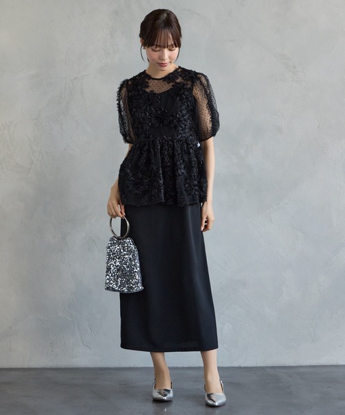 AIMER（エメ）の「3WAYリボンストラップマットサテンIラインキャミソールパーティードレス　結婚式　お呼ばれ　ドレス　20代 30代（ドレス・レディース・グリーン/ベージュ/ブラック・SMALL/MEDIUM）」の13枚目の写真