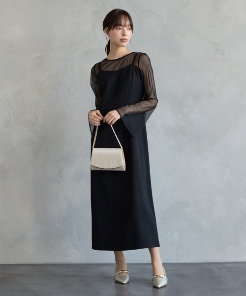 AIMER（エメ）の「3WAYリボンストラップマットサテンIラインキャミソールパーティードレス　結婚式　お呼ばれ　ドレス　20代 30代（ドレス・レディース・グリーン/ベージュ/ブラック・SMALL/MEDIUM）」の14枚目の写真