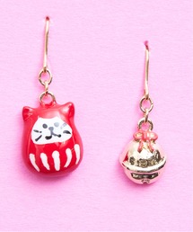 gargle ガーグル:JAPANシリーズ 猫だるま 鈴 ねこ ピアス