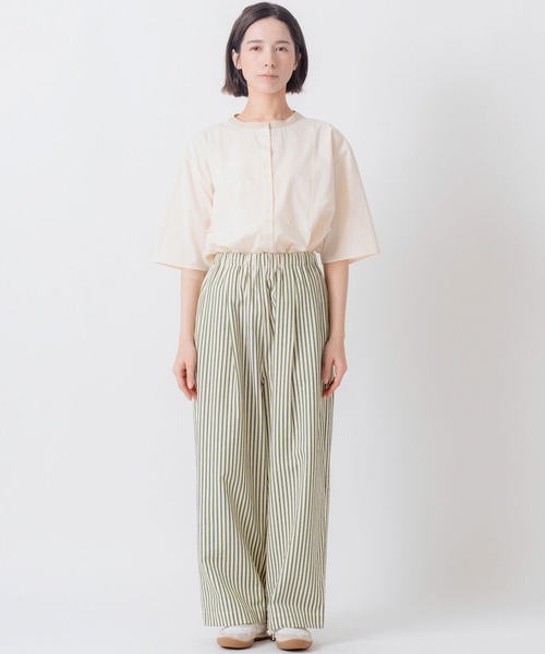 Kelen（ケレン）の「「KELEN / ケレン」2タックシアーサッカーストライプパンツ（その他パンツ・レディース・ブラウン/ブラック/グリーン・M/S）」の9枚目の写真