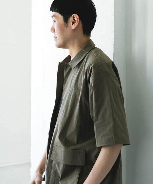 URBAN RESEARCH DOORS（アーバンリサーチドアーズ）の「『UVカット/接触冷感/吸水速乾』ストレッチクロス ビッグポケットショートスリーブシャツ（シャツ/ブラウス・メンズ・ブラック/モカ/チャコールグレー・MEDIUM/LARGE）」の10枚目の写真