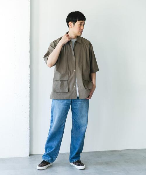 URBAN RESEARCH DOORS（アーバンリサーチドアーズ）の「『UVカット/接触冷感/吸水速乾』ストレッチクロス ビッグポケットショートスリーブシャツ（シャツ/ブラウス・メンズ・ブラック/モカ/チャコールグレー・MEDIUM/LARGE）」の11枚目の写真