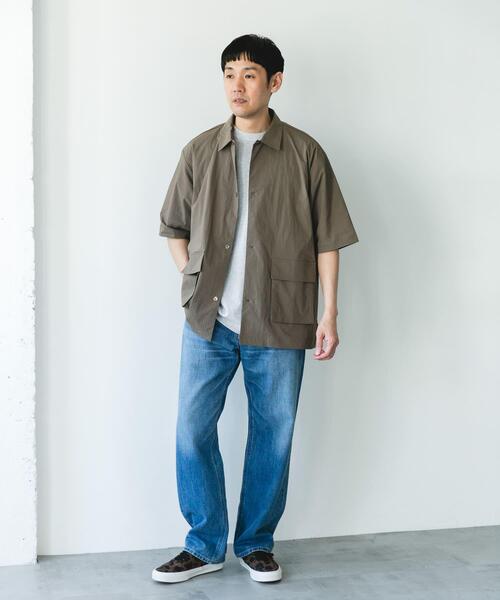 URBAN RESEARCH DOORS（アーバンリサーチドアーズ）の「『UVカット/接触冷感/吸水速乾』ストレッチクロス ビッグポケットショートスリーブシャツ（シャツ/ブラウス・メンズ・ブラック/モカ/チャコールグレー・MEDIUM/LARGE）」の12枚目の写真