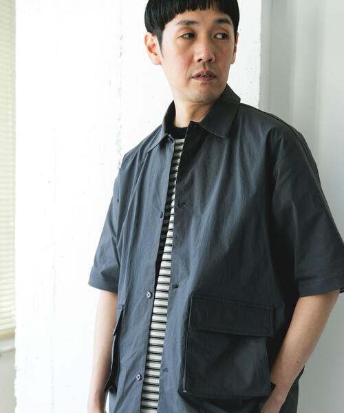 URBAN RESEARCH DOORS（アーバンリサーチドアーズ）の「『UVカット/接触冷感/吸水速乾』ストレッチクロス ビッグポケットショートスリーブシャツ（シャツ/ブラウス・メンズ・ブラック/モカ/チャコールグレー・MEDIUM/LARGE）」の21枚目の写真