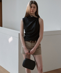 SIGREAT（シグレート）の「コンパクトジャージツイストネックトップ_ブラック（Tシャツ/カットソー）」