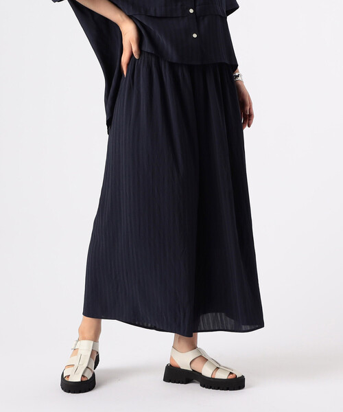 Gabardine K.T（ギャバジンケーティー）の「【セットアップ対応】シアーストライプ ゴムパンツ（その他パンツ・レディース・カーキ・9号）」の7枚目の写真