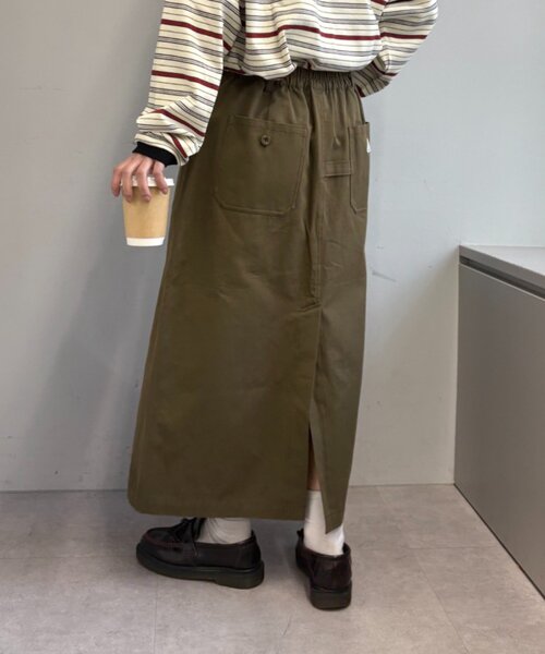GEVACO(ゲバコ)の「【GEVACO/ゲバコ】綿ツイルミディスカート(スカート・レディース・カーキ/ベージュ・ONE SIZE)」の5枚目の写真