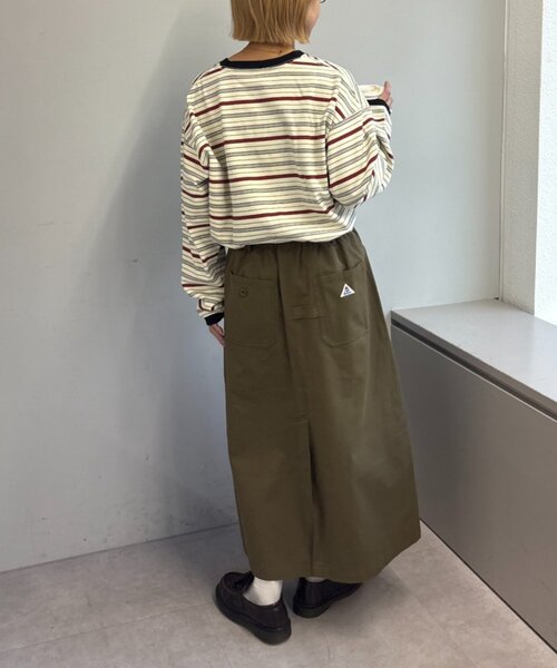 GEVACO(ゲバコ)の「【GEVACO/ゲバコ】綿ツイルミディスカート(スカート・レディース・カーキ/ベージュ・ONE SIZE)」の6枚目の写真