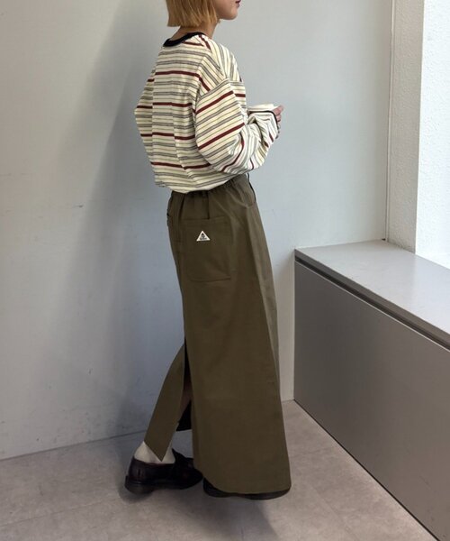 GEVACO(ゲバコ)の「【GEVACO/ゲバコ】綿ツイルミディスカート(スカート・レディース・カーキ/ベージュ・ONE SIZE)」の7枚目の写真