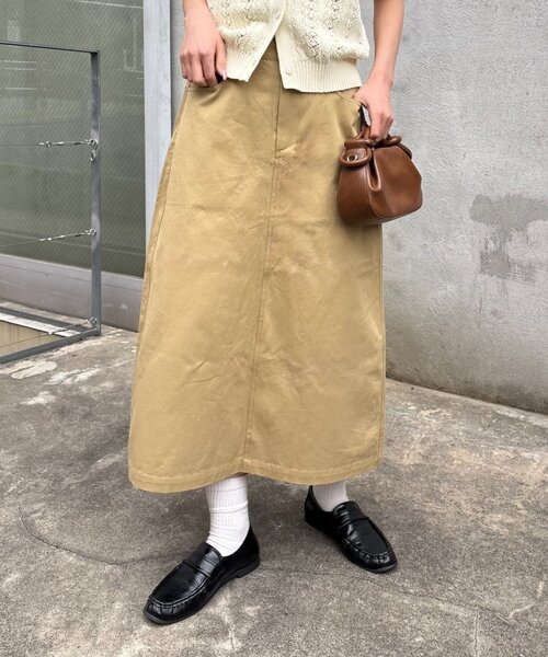 GEVACO(ゲバコ)の「【GEVACO/ゲバコ】綿ツイルミディスカート(スカート・レディース・カーキ/ベージュ・ONE SIZE)」の9枚目の写真