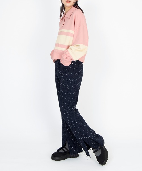 PUNYUS（プニュズ）の「バイカラーラガースウェット（スウェット・レディース・サックスブルー/ブラウン/ピンク・3/4/5）」の18枚目の写真