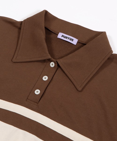 PUNYUS（プニュズ）の「バイカラーラガースウェット（スウェット・レディース・サックスブルー/ブラウン/ピンク・3/4/5）」の15枚目の写真