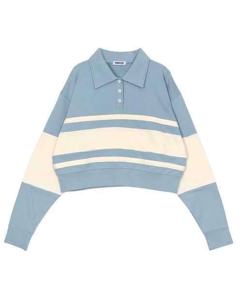 PUNYUS（プニュズ）の「バイカラーラガースウェット（スウェット・レディース・サックスブルー/ブラウン/ピンク・3/4/5）」の12枚目の写真